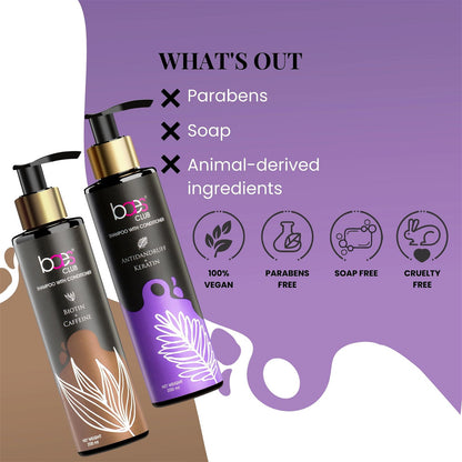 Biotin & Caffeine shampoo + Antidandruff & keratin shampoo soothing combo offer pack… - Baes Club