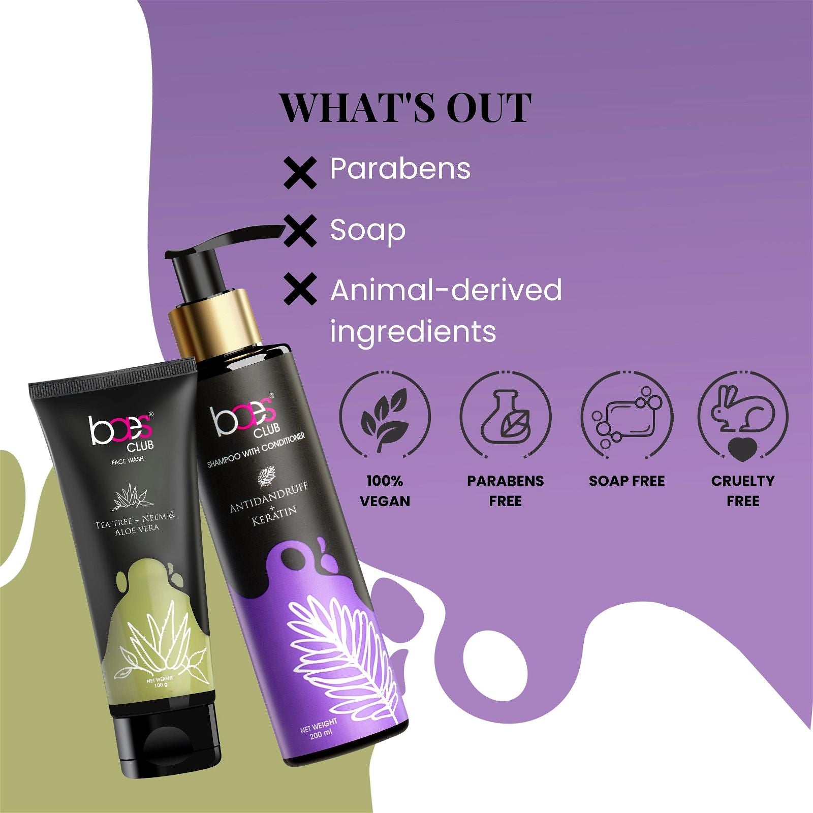 Tea tree, Neem & Aloe Vera facewash+ Antidandruff & keratin shampoo exquisite combo offer pack… - Baes Club